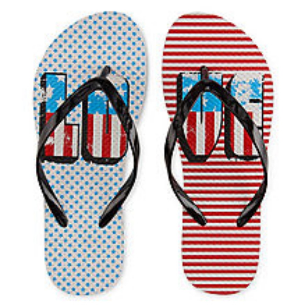 NWT Mixit Womens Zori Americana Flip-Flops